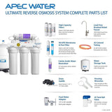 Ultimate Premium Quality 90 GPD pH+ Alkaline Mineral Under-Sink Reverse Osmosis Drinking Water Filter System