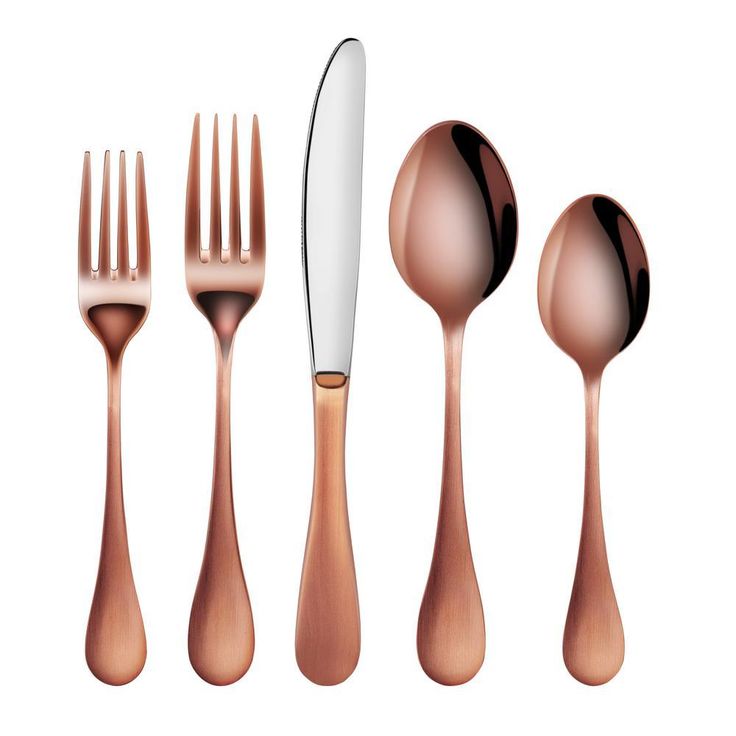 Rain 18/10 Stainless Steel Flatware 20-Piece Set, Antique Copper Finished, Service for 4