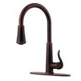 Ashfield Single-Handle Pull-Down Sprayer Kitchen Faucet in Rustic Bronze - Super Arbor