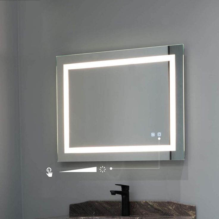 28 in. x 36 in. Frameless Single Wall Mounted Vanity Bathroom LED Mirror/Touch On/OFF Dimmer and Anti-Fog Function