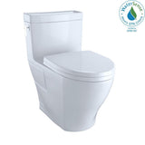 Aimes Wash Let with 1-piece 1.28 GPF Single Flush Elongated Toilet with CeFiONtect in Cotton White - Super Arbor