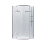 Glamour 38 in. x 77 in. Corner Drain Corner Shower Kit in White and Satin Nickel Hardware - Super Arbor