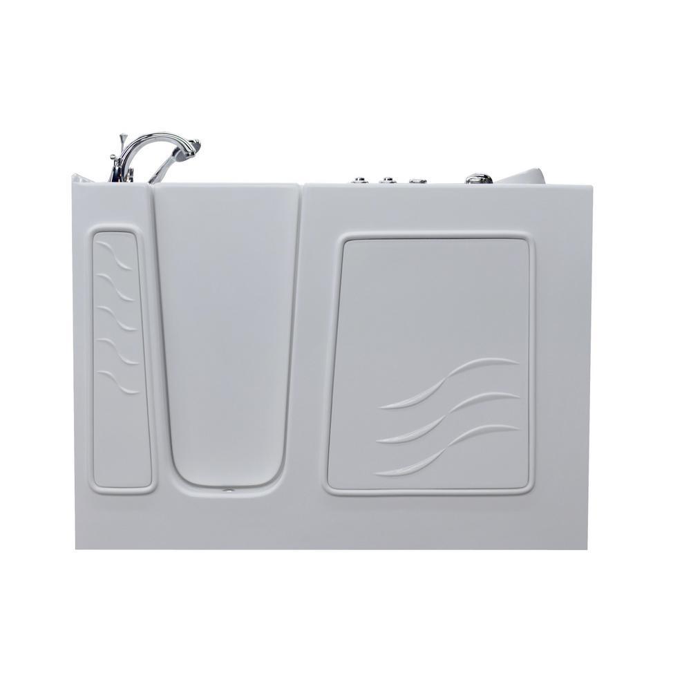 52.8 in. Walk-In Whirlpool Bathtub in White with 1.28 GPF Single Flush Toilet - Super Arbor