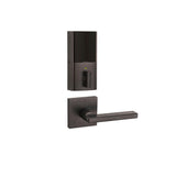 SmartCode 913 Contemporary Venetian Bronze Electronic Deadbolt with San Clemente Handleset and Halifax Interior Lever - Super Arbor