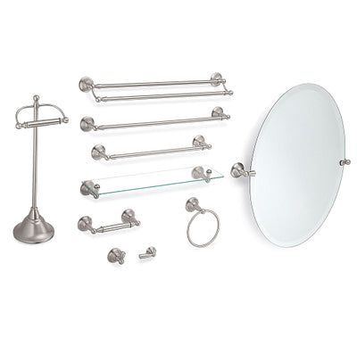 Moen Sage 24-in Spot Resist Brushed Nickel Wall Mount Double Towel Bar