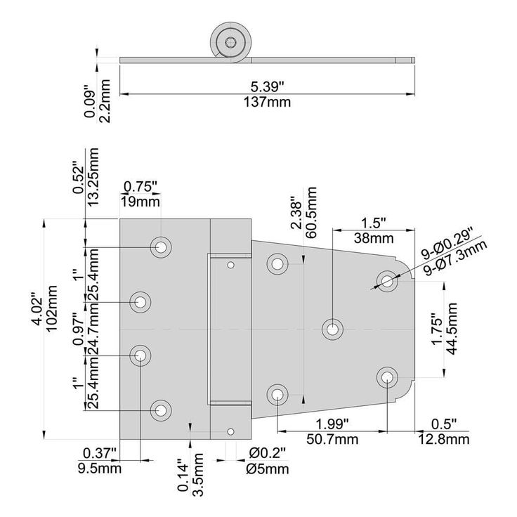 Everbilt 3-1/2 in. Black Spring Gate Tee Hinge