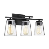 24 in. 3-Light Black Vanity Light