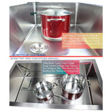Undermount 16-Gauge Stainless Steel 42x20x10 in. Triple Bowl Kitchen Sink Combo with Silicone Gloves and Strainer - Super Arbor