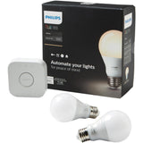 White A19 LED 60W Equivalent Dimmable Smart Wireless Lighting Starter Kit (2 Bulbs and Bridge)