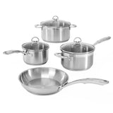 Induction 21 Steel 9-Piece Stainless Steel Cookware Set in Brushed Stainless Steel