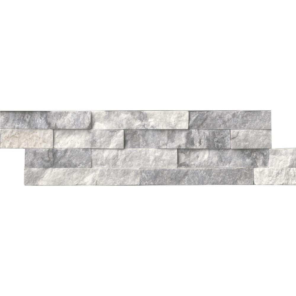 Arctic White 3D Ledger Panel 6 in. x 24 in. Honed Marble Wall Tile (10 cases / 60 sq. ft. / pallet) - Super Arbor
