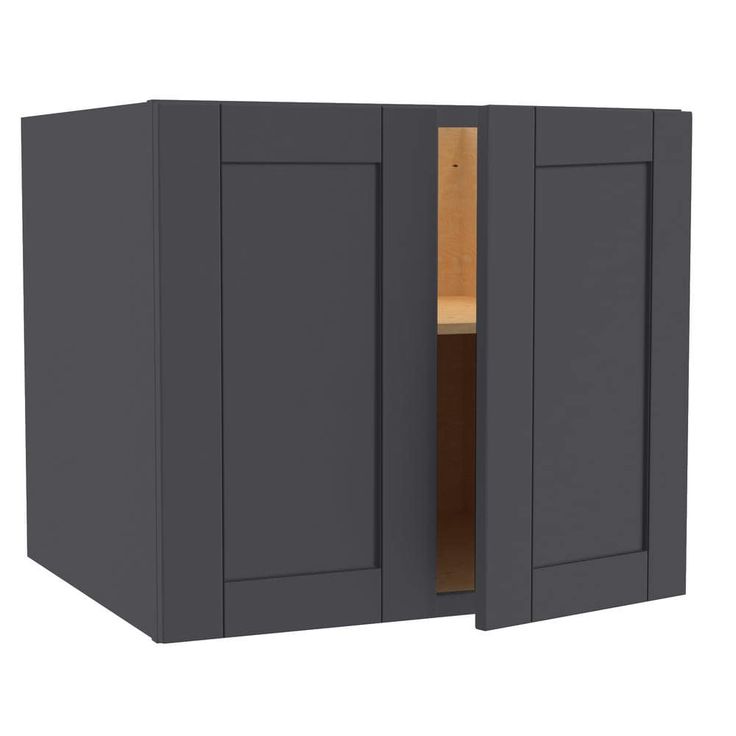 Home Decorators Collection Washington 27 in. W x 24 in. D x 24 in. H Assembled Plywood Wall Kitchen Cabinet in Valiant Onyx with Soft Close Doors