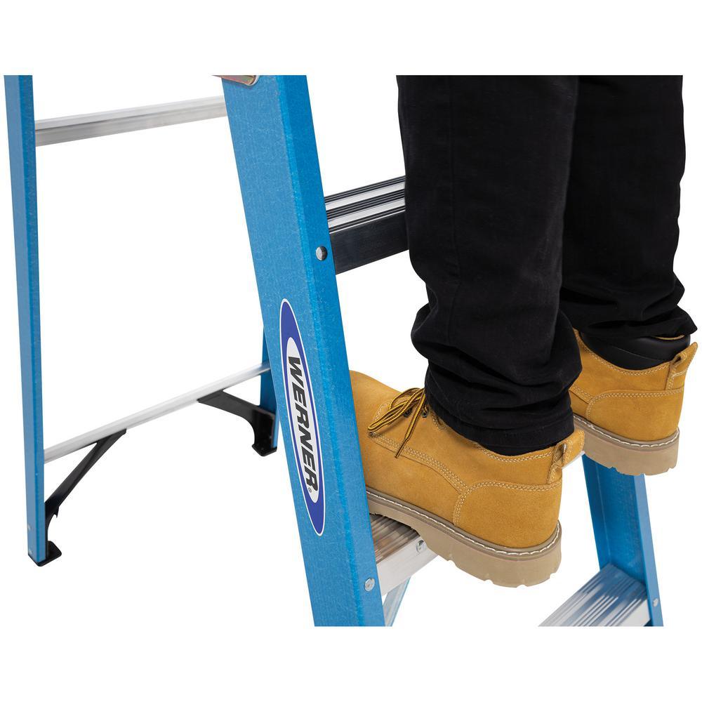 8 ft. Fiberglass Step Ladder with 250 lb. Load Capacity Type I Duty Rating - Super Arbor
