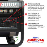 Tomahawk Power 4000-Watt Gas Powered Recoil Start Portable Generator with 7 HP Engine