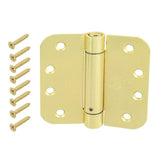 4 in. Satin Brass 5/8 in. Radius Adjustable Spring Door Hinge