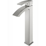 Single Hole Single-Handle Vessel Bathroom Faucet in Brushed Nickel - Super Arbor