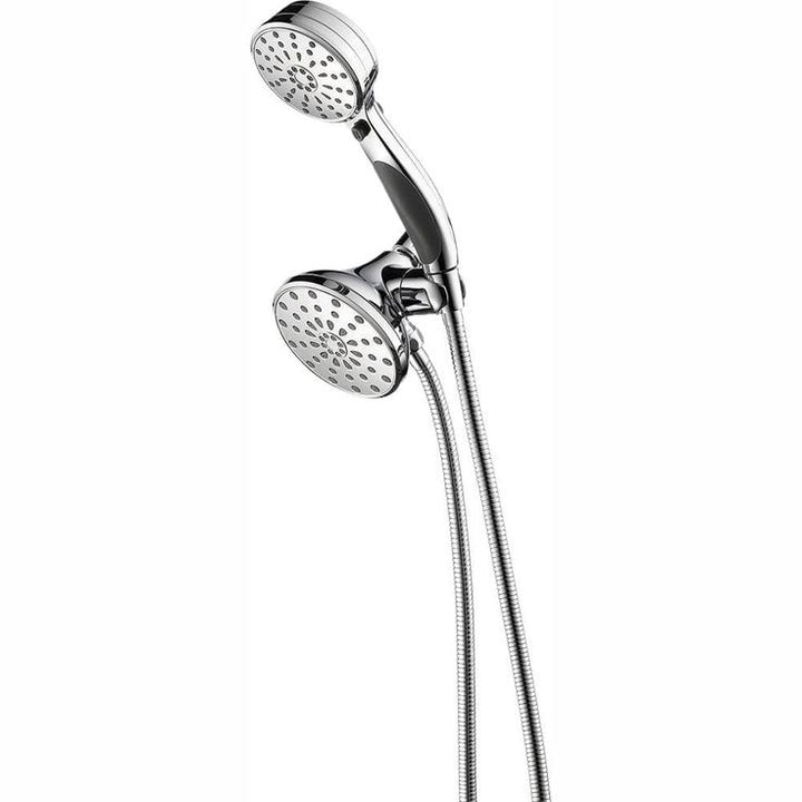 ActivTouch 9-Spray 3.7 in. Dual Wall Mount Fixed and Handheld Shower Head in Stainless