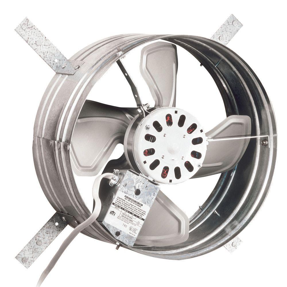 1600 CFM Silver Electric Powered Gable Mount Gable Louver Vent