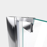 Elegance 34 in. to 36 in. x 72 in. Semi-Frameless Pivot Shower Door in Brushed Nickel