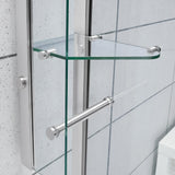 Glamour 38 in. x 73.90 in. Semi-Frameless Pivot Corner Shower Door in Satin Nickel with 38 in. x 38 in. Base in White - Super Arbor