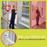 Patio Door Security Bar with Anti-Lift Lock (White) - Super Arbor