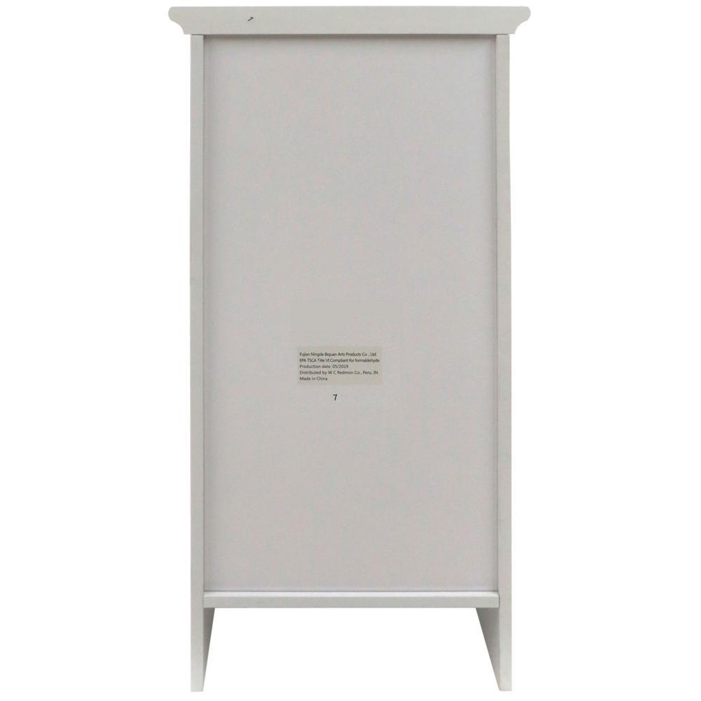 Contemporary Country 13.5 in. W x 11.75 in. D x 27.5 in. H Free Standing Single Door Cabinet With Shaker Panels in White - Super Arbor
