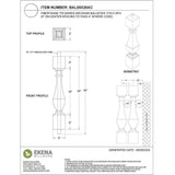 Ekena Millwork Fiberthane 700 Series 30 in. H x 5 in. W White Resin Stair Baluster