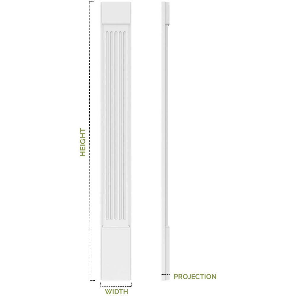 Ekena Millwork 2 in. D x 12 in. W x 60 in. L Primed Polyurethane Pilaster 1- Pack