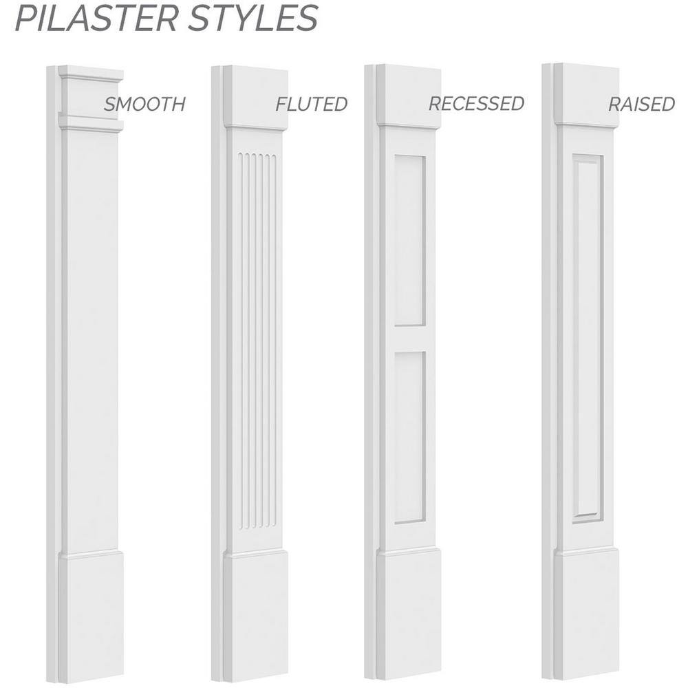 Ekena Millwork 2 in. D x 12 in. W x 90 in. L Primed Polyurethane Pilaster (1- Pack)