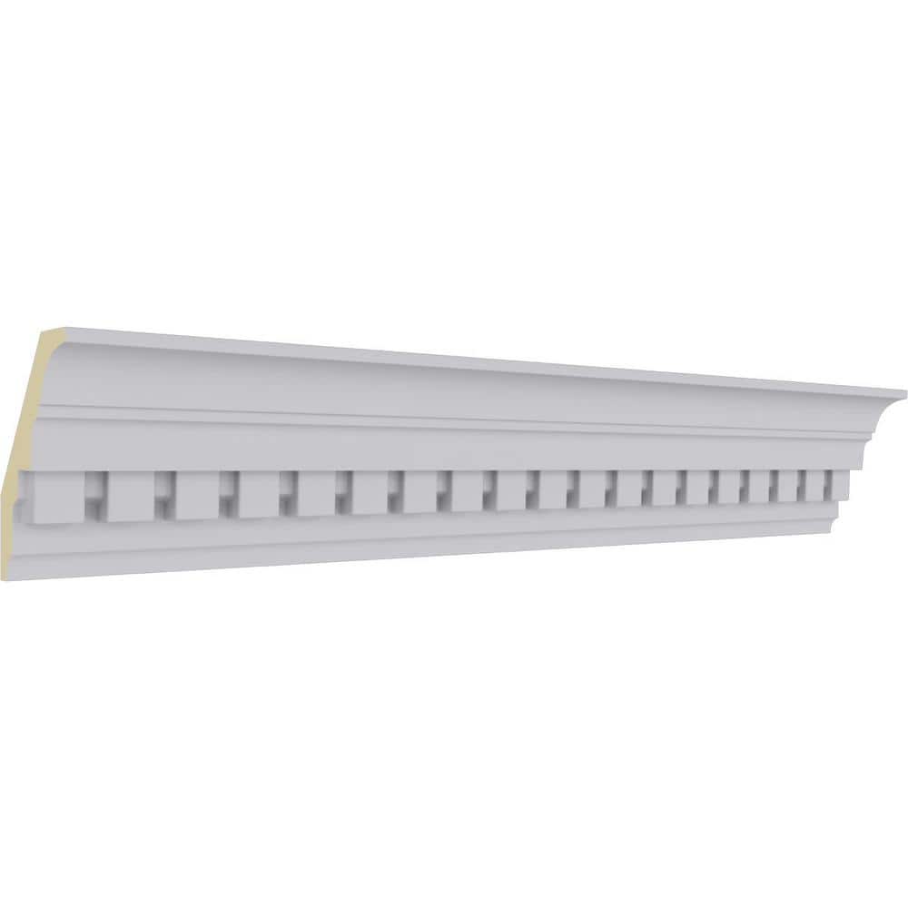 Ekena Millwork 2 in. x 3 in. x 94-1/2 in. Polyurethane Dentil Crown Moulding