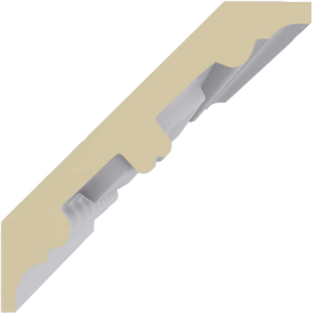 Ekena Millwork 3-1/8 in. x 3-1/8 in. x 94-1/2 in. Polyurethane Foster Coin and Bead Crown Moulding