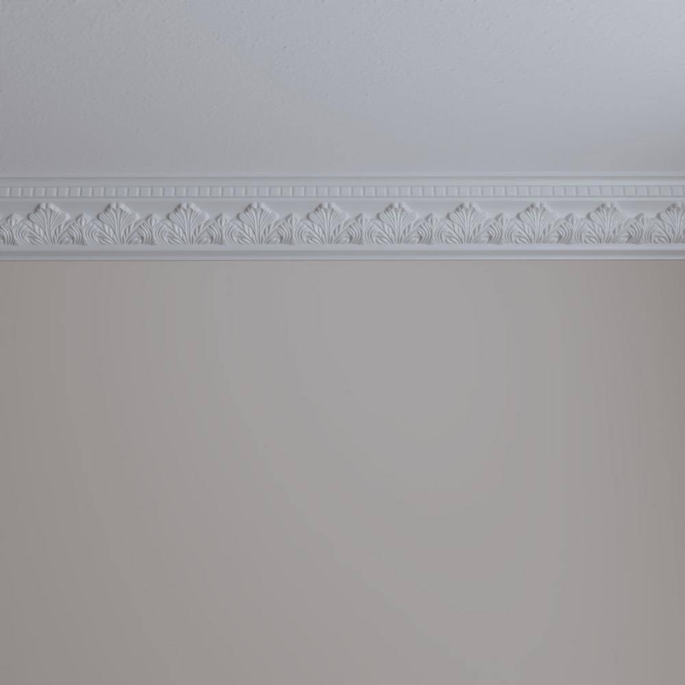 Ekena Millwork 3-1/4 in. x 4-1/2 in. x 94-1/2 in. Polyurethane Devon Crown Moulding