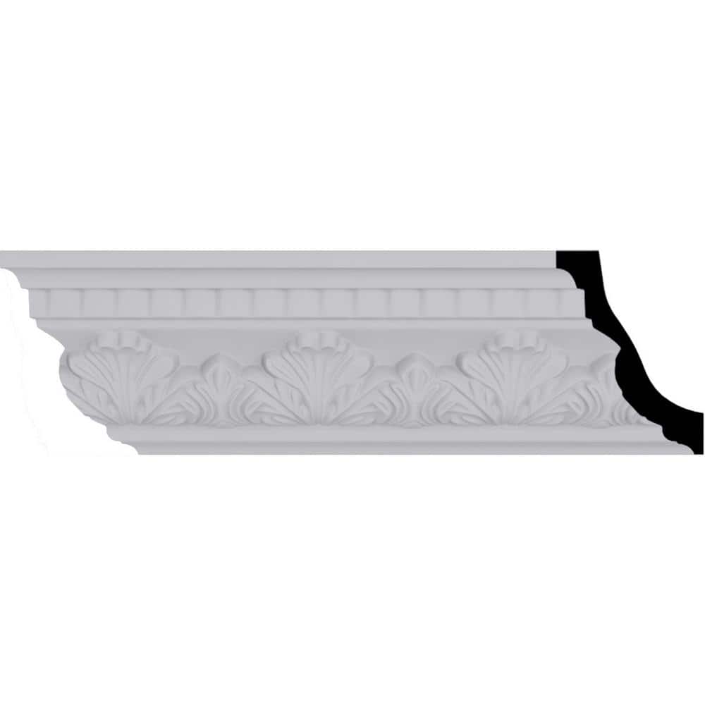 Ekena Millwork 3-1/4 in. x 4-1/2 in. x 94-1/2 in. Polyurethane Devon Crown Moulding