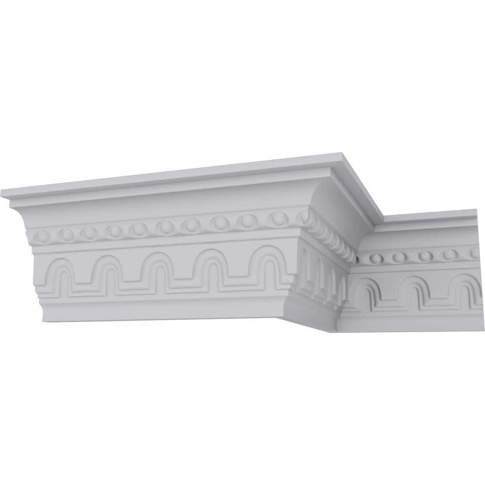 Ekena Millwork 2-7/8 in. x 4-3/8 in. x 94-1/2 in. Polyurethane Heaton Crown Moulding