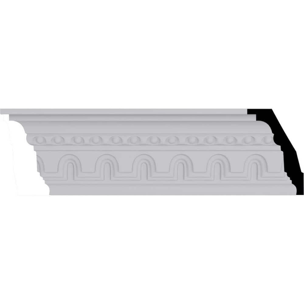 Ekena Millwork 2-7/8 in. x 4-3/8 in. x 94-1/2 in. Polyurethane Heaton Crown Moulding
