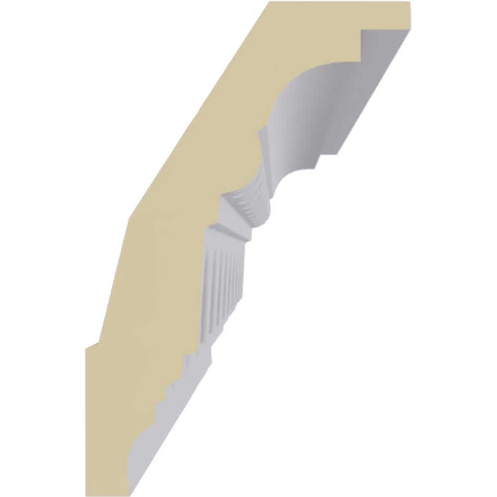 Ekena Millwork 2-7/8 in. x 4-3/8 in. x 94-1/2 in. Polyurethane Heaton Crown Moulding