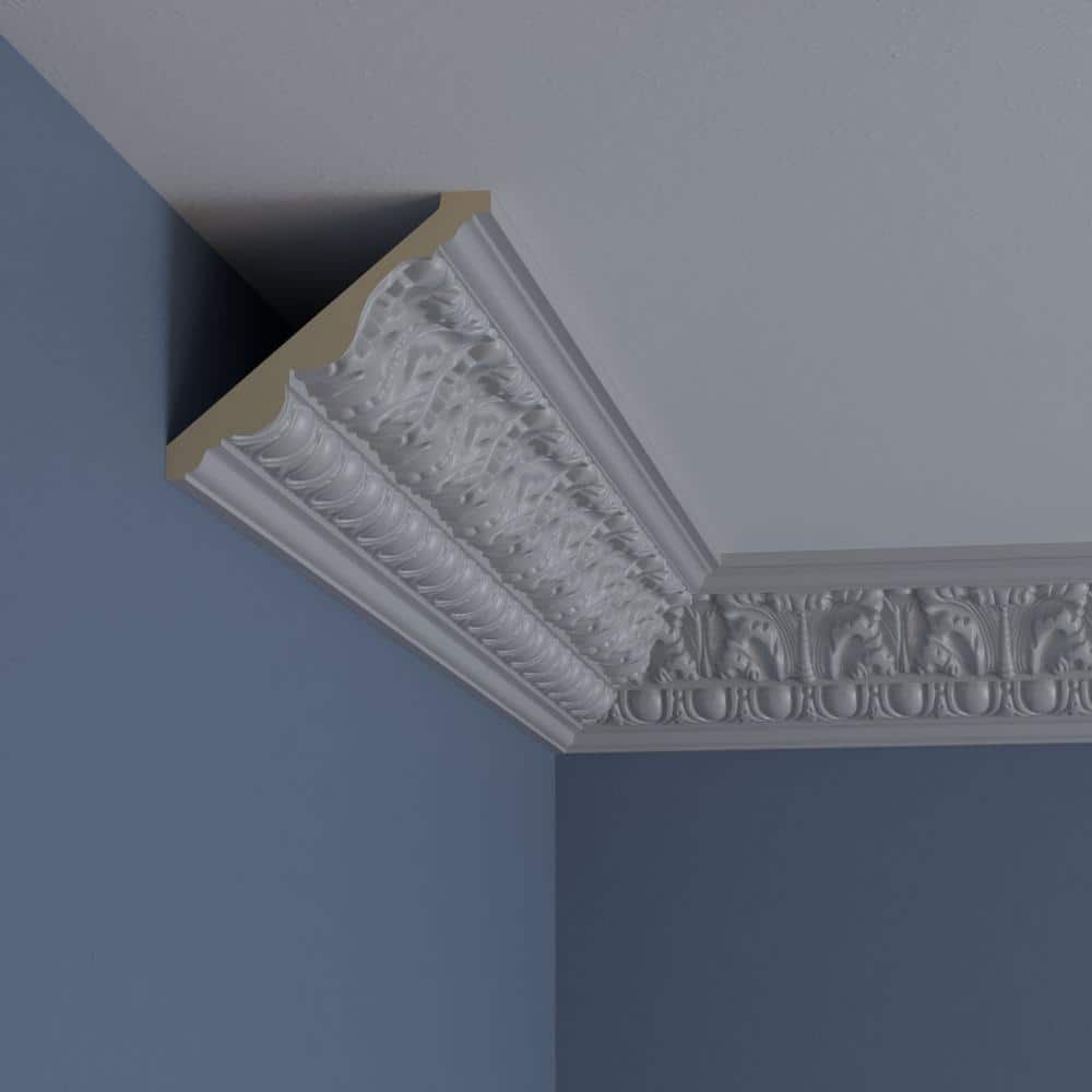 Ekena Millwork 3-7/8 in. x 4-1/2 in. x 94-1/2 in. Polyurethane Colton Crown Moulding