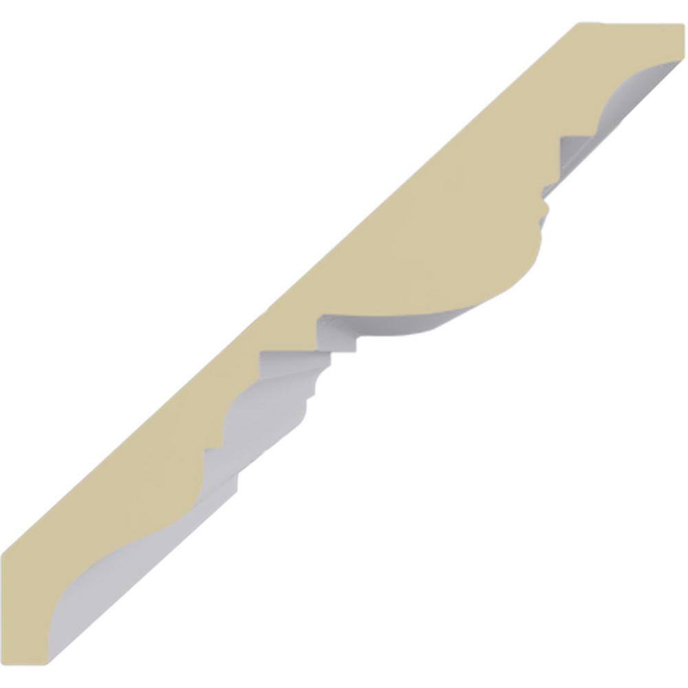 Ekena Millwork 4 in. x 3-3/4 in. x 94-1/2 in. Polyurethane Egg and Dart Crown Moulding