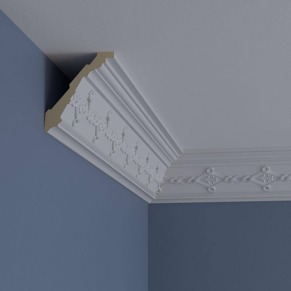 Ekena Millwork 3-5/8 in. x 4-1/8 in. x 94-1/2 in. Polyurethane Kendall Crown Moulding