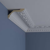 Ekena Millwork 2-3/4 in. x 5-1/8 in. x 94-1/2 in. Polyurethane Artis with Shells Crown Moulding