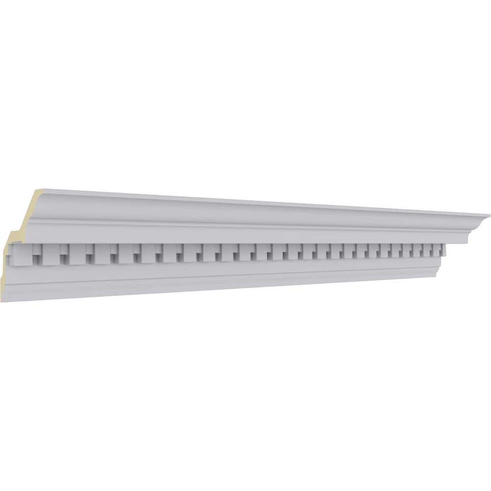 Ekena Millwork 5 in. x 5 in. x 94-1/2 in. Polyurethane Dentil Crown Moulding