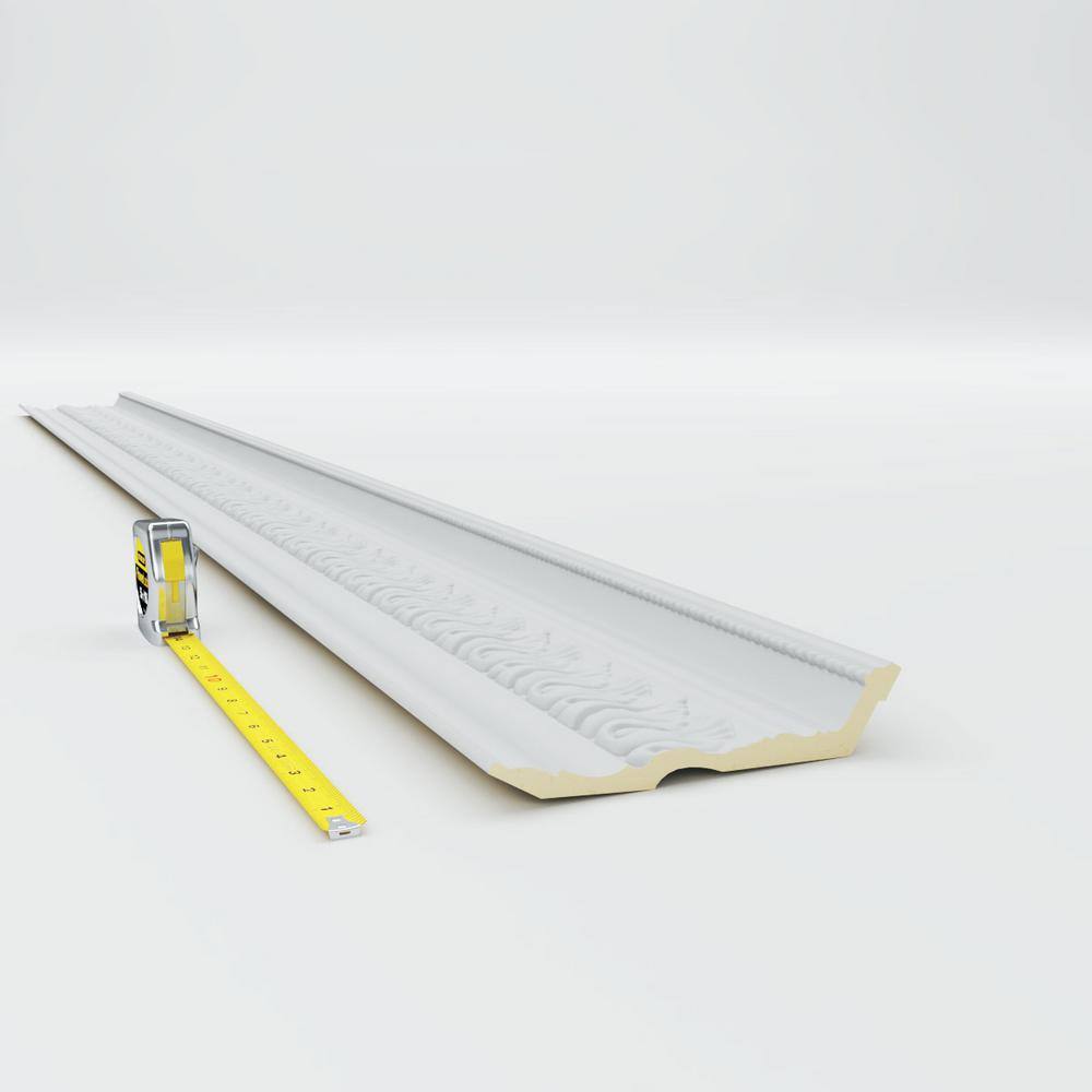 Ekena Millwork 5-1/8 in. x 6-7/8 in. x 94-1/2 in. Polyurethane Tirana Crown Moulding