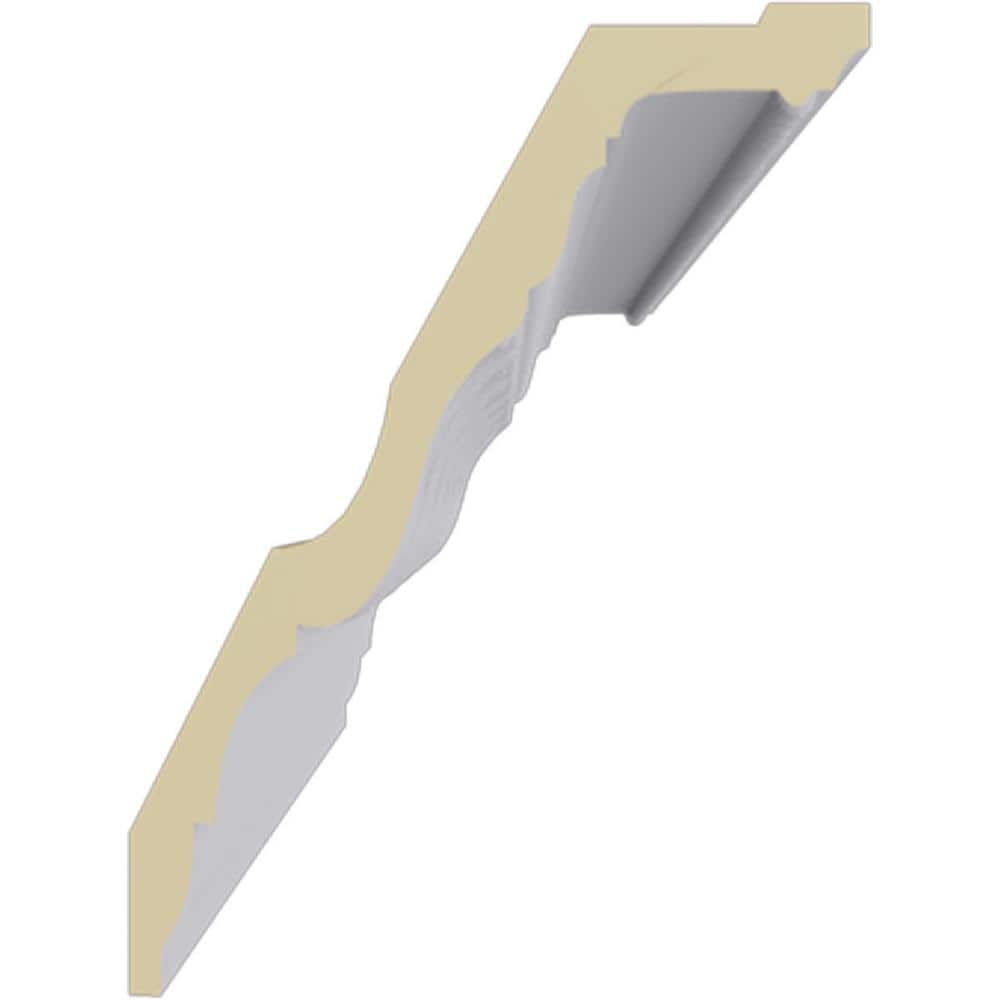 Ekena Millwork 5-1/8 in. x 6-7/8 in. x 94-1/2 in. Polyurethane Tirana Crown Moulding