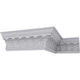 Ekena Millwork 5-1/2 in. x 7-3/4 in. x 94-1/2 in. Polyurethane Odessa Leaf Dentil Crown Moulding