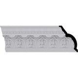Ekena Millwork 5-1/2 in. x 7-3/4 in. x 94-1/2 in. Polyurethane Odessa Leaf Dentil Crown Moulding