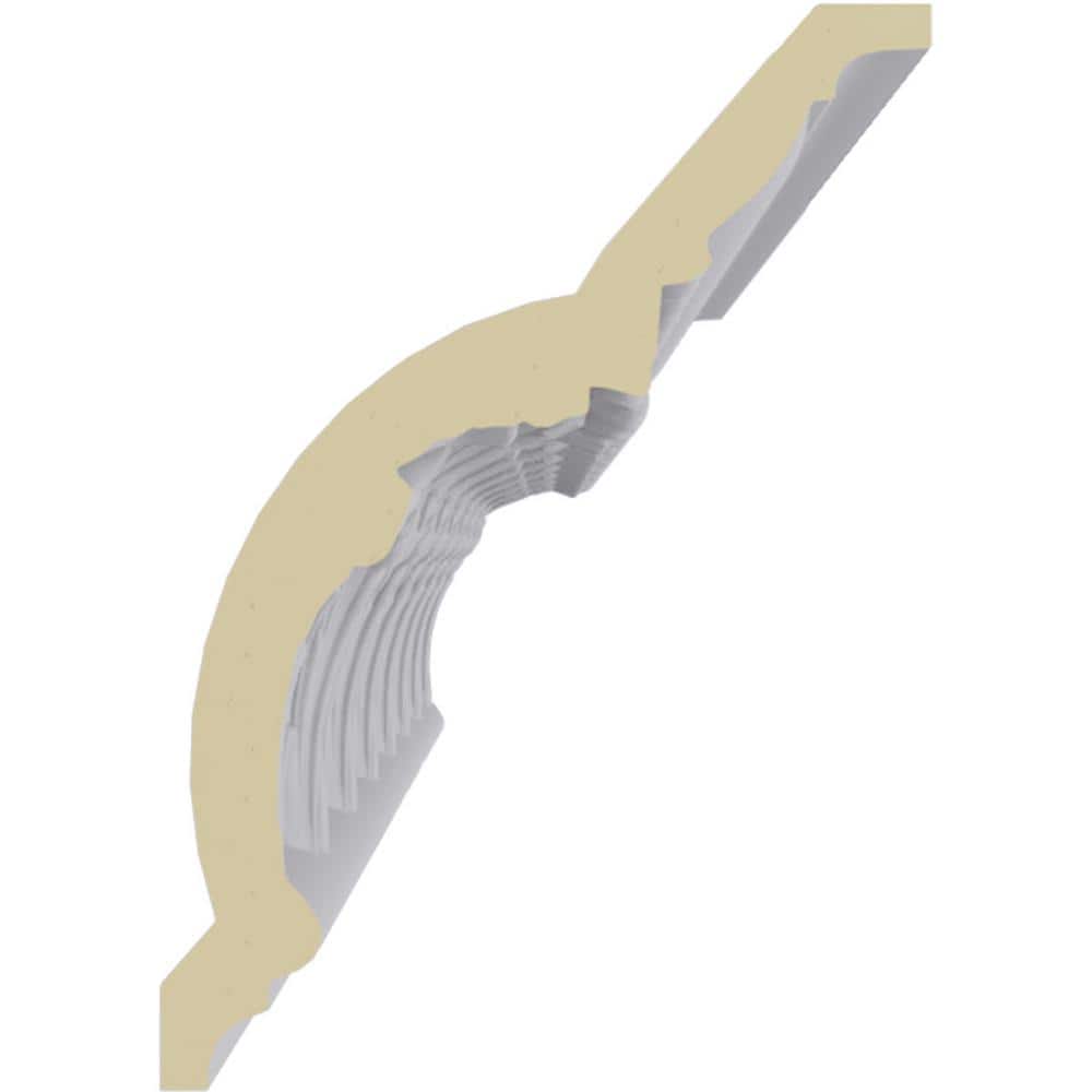 Ekena Millwork 5-1/2 in. x 7-3/4 in. x 94-1/2 in. Polyurethane Odessa Leaf Dentil Crown Moulding