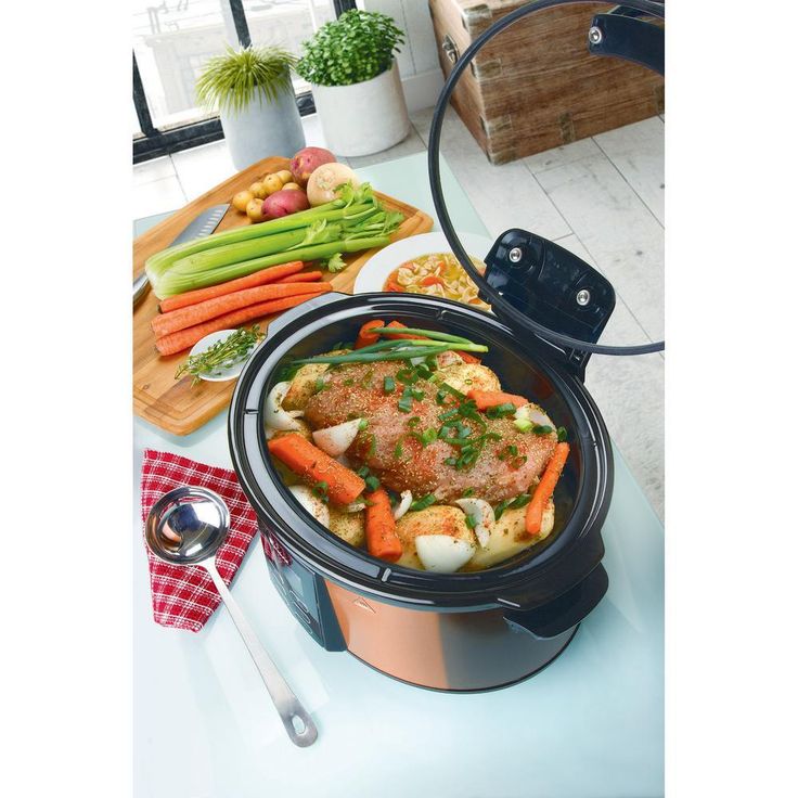6 Qt. Copper Electric Digital Slow Cooker