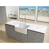 La Toscana Farmhouse Apron-Front Fireclay 27 in. Single Basin Kitchen Sink in White