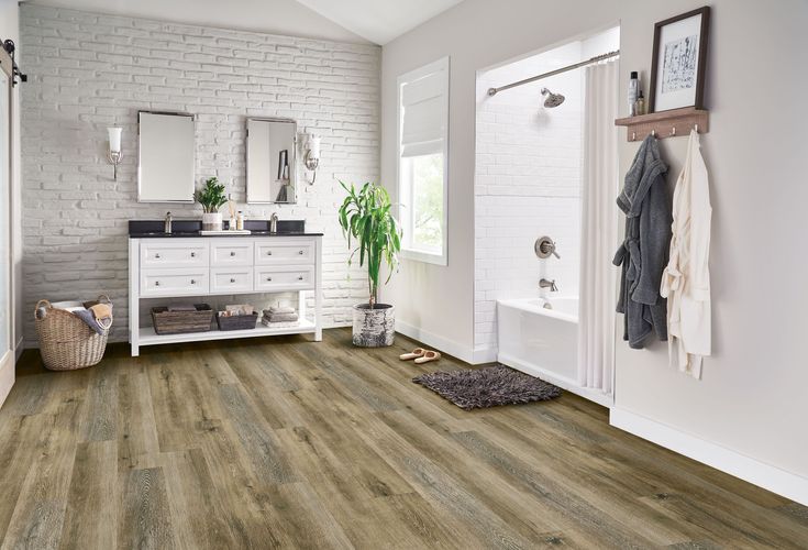 Armstrong Flooring (Sample) Assurity Linen Sand Waterproof Wood Look Interlocking or Glue (Adhesive) Luxury Vinyl Plank