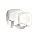 16-Piece Patterned White Glass Dinnerware Set (Service for 4)